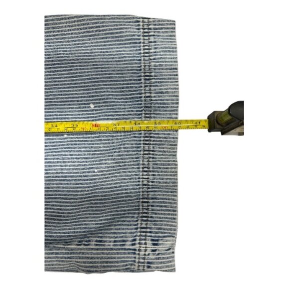 Forever 21 Premium High Rise Wide Leg Blue White Striped Cotton Pants Women’s L - Picture 8 of 14